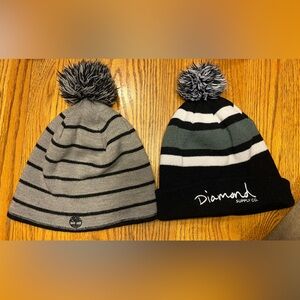 2 hats 1 price: Timberland Beanie and Diamond Supply Co. Beanie